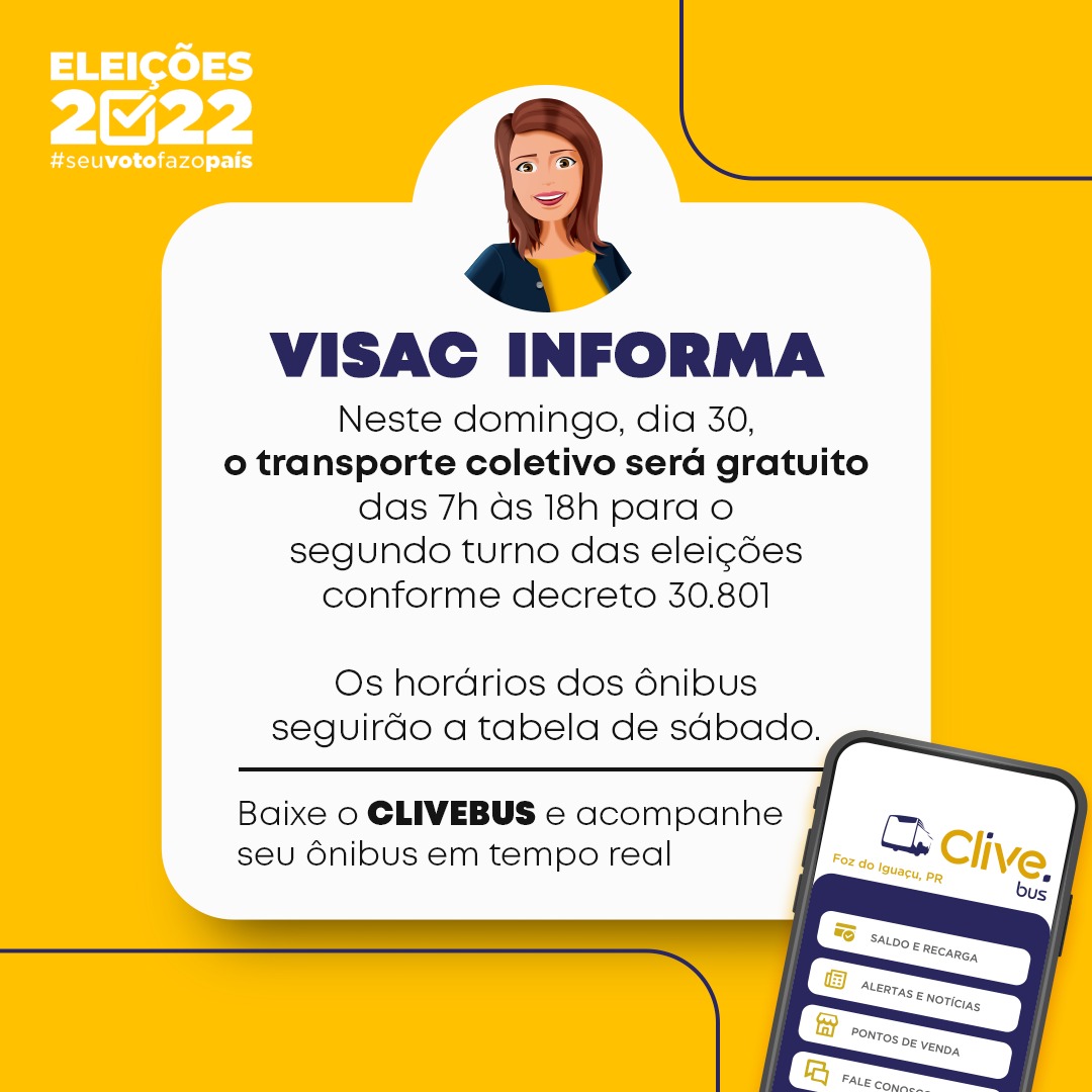 Iguaçuenses terão transporte gratuito neste domingo de eleições 