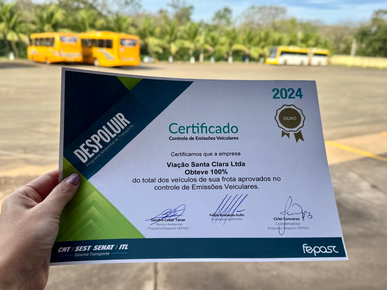 Certificados: Ônibus da VISAC são ouro no Controle de Emissões de poluentes